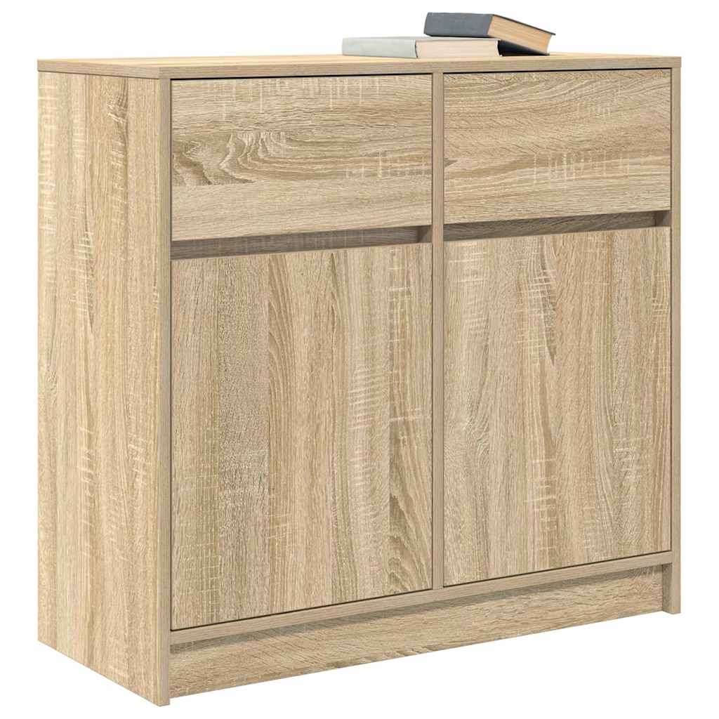 Sideboard with Drawer Sonoma Oak 80x34x76 cm Engineered Wood